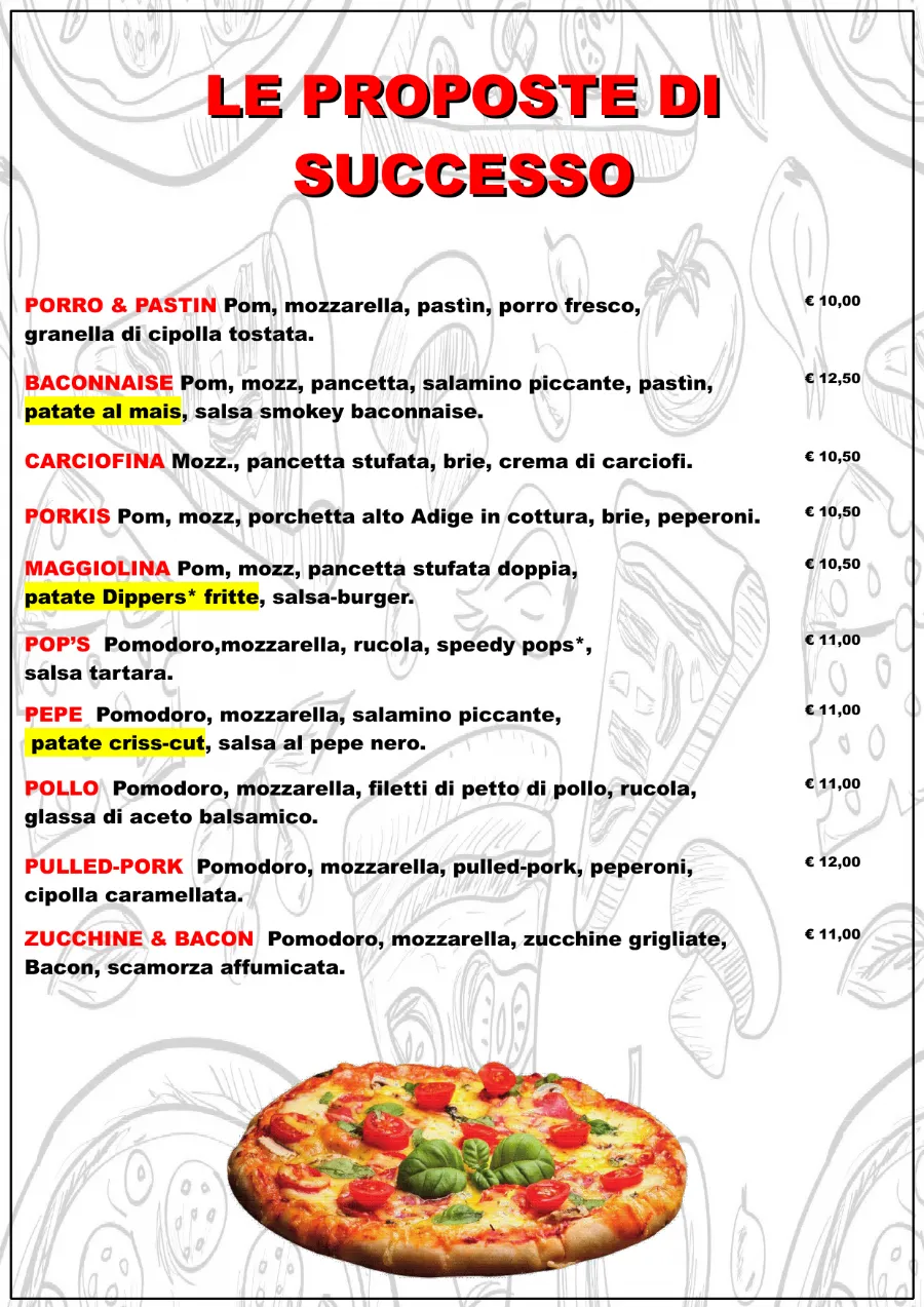 Listino online : Nuovo listino Pizzaidea Ceggia